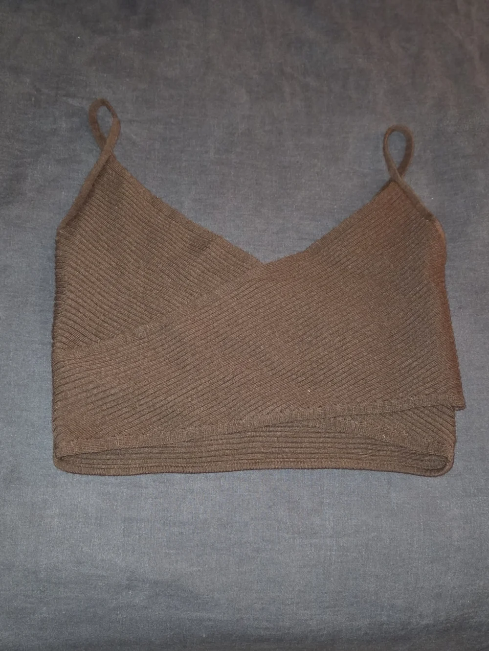 Brown Ribbed Knit Tank Top - Picture 1 of 3